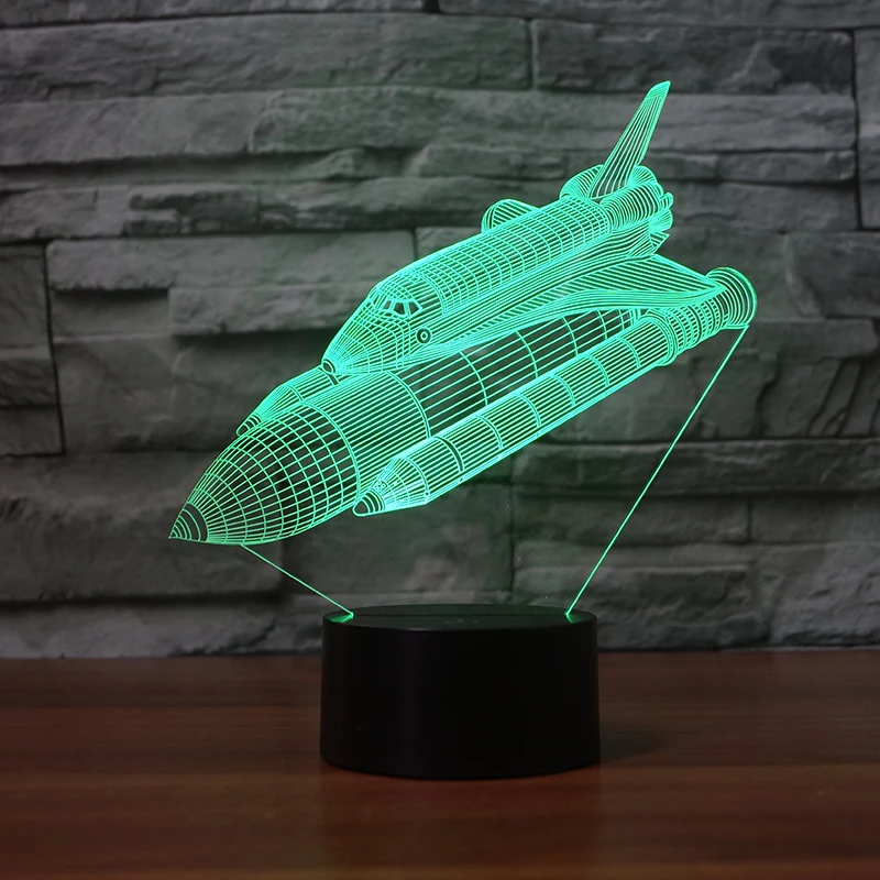  Space Shuttle Touch Table Lamp 7 Colors Changing Desk Lamp 3d Lamp Novelty Led Night Lights Drop Sh
