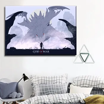

1 Pieces Canvas Painting Modern Home Wall Decorative Artwork Printed Type Game God of War And Kratos HD Pictures