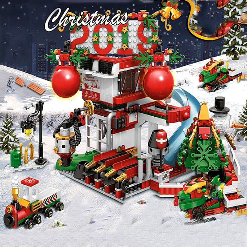 

For LEGOing City Creator Winter Village Toy Shop Tree Set 304 PCS Noel Christmas Merry Gift Blocks For LEGOing Toys For Children