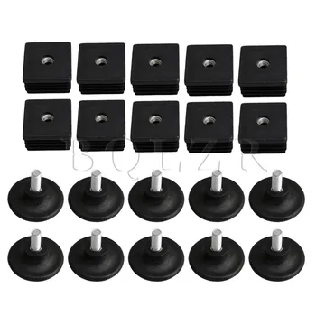 

BQLZR 10x Furniture Foot Plug Insert 40x40mm Square Tube With M8 Adjust Feet