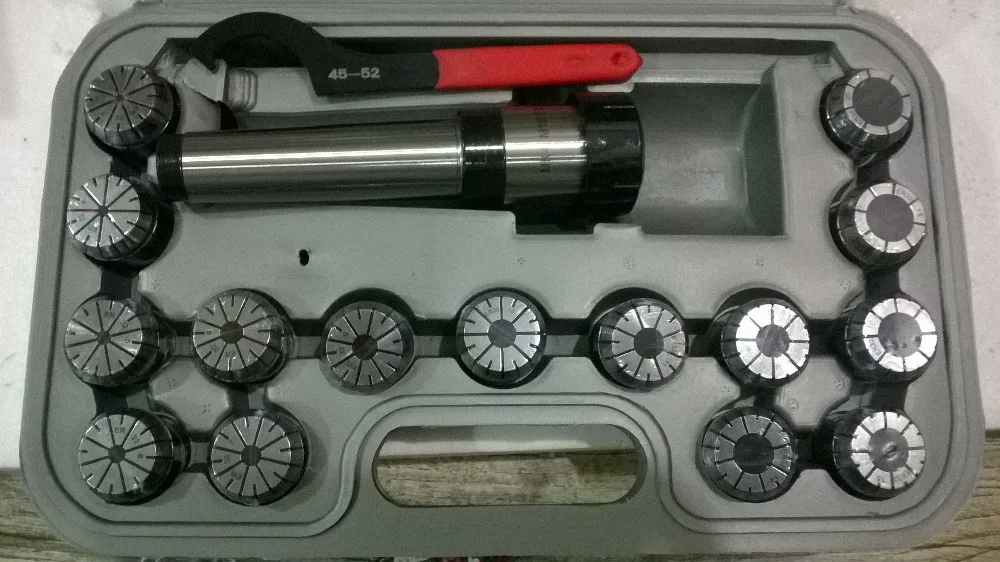 

15PCS ER32 collet set with MT2-ER32 Morse taper 2# collet holder M12 drawbar thread and ER32 wrench hook type