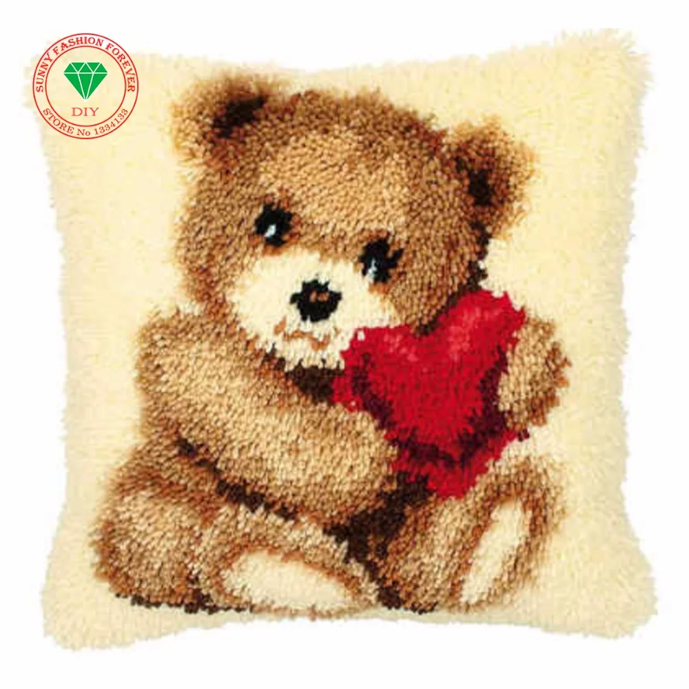 Needlework hobby craft diy pillowcase embroidery bear patchwork carpet Needlework hobby craft diy pillowcase embroidery bear patchwork carpet