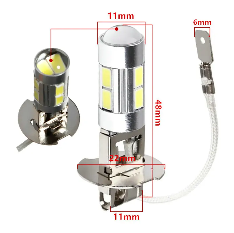 2 шт., H3 10, светодиодный автомобильный светильник, противотуманная фара, высокая мощность, 5630 smd, Автомобильные светодиодные лампы, автомобильный светильник, источник для парковки, 12 В, 6000 K, головной светильник, белый