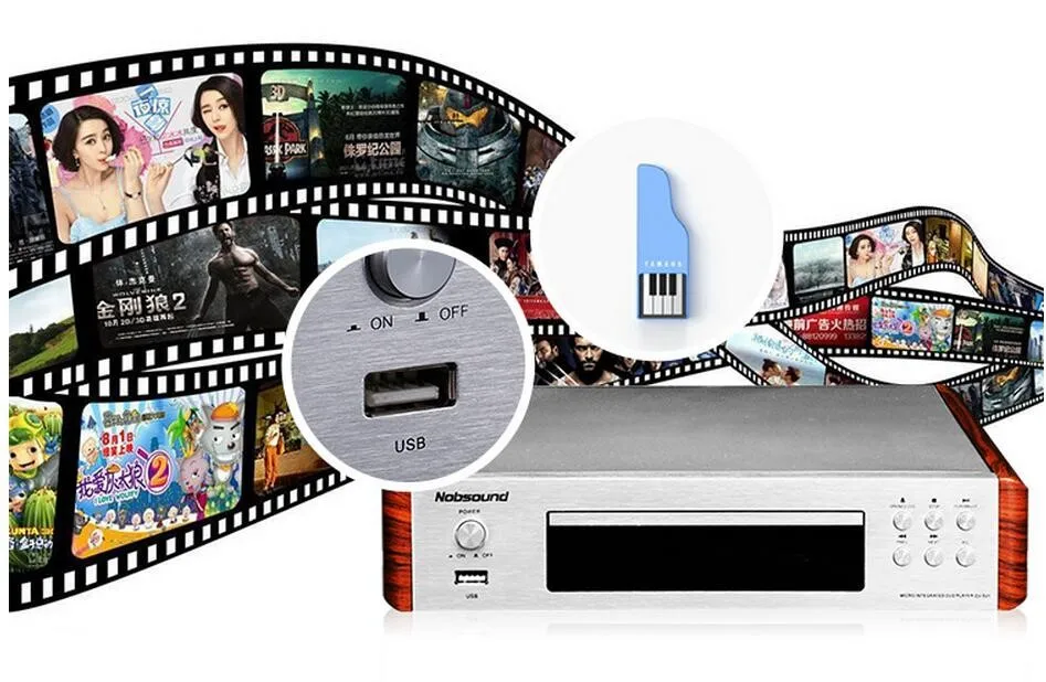 Nobsound DV-525 Высокое качество DVD CD USB видеоплеер микрофон караоке выходной сигнал коаксиальный/Оптика/RCA/HDMI/s-видео розетки