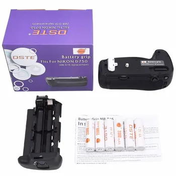 

DSTE MB-D16 Battery Grip with 6pcs Rechargeable Batteries NI-MH AA Battery for Nikon D750 DSLR Camera