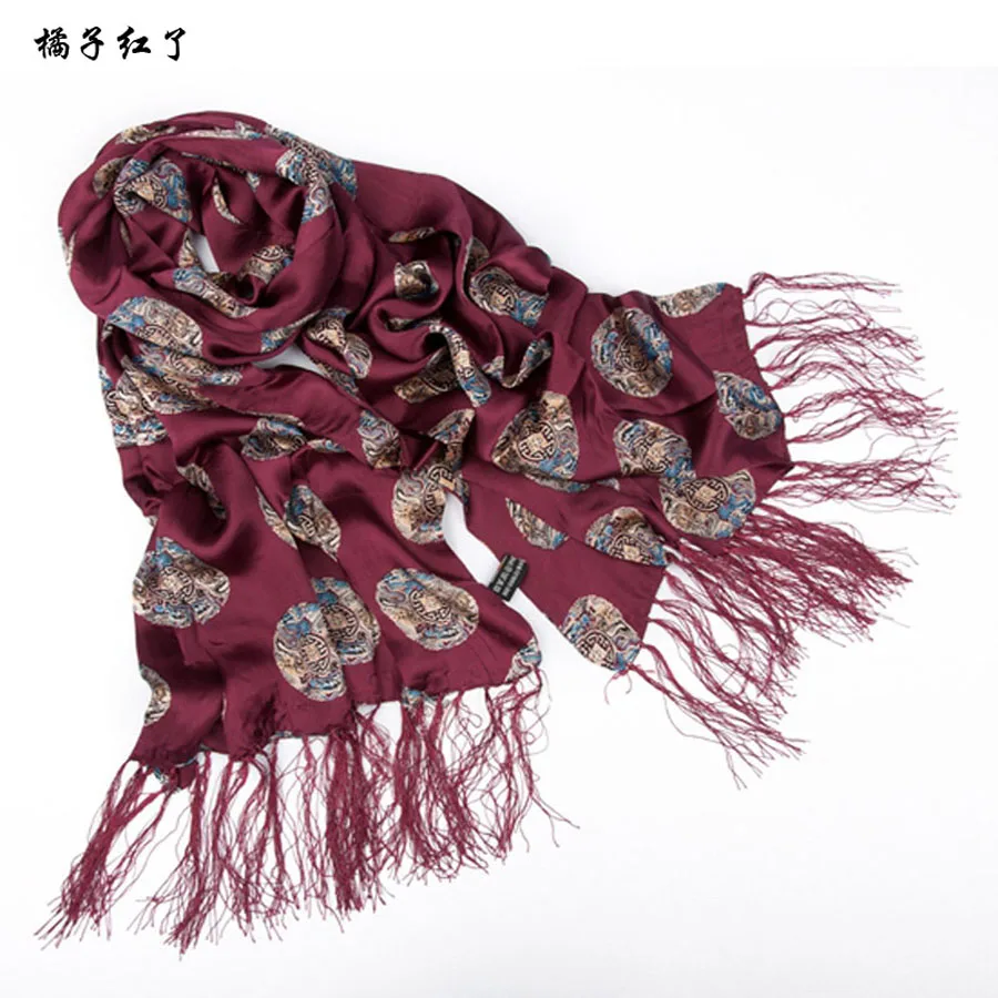 100 Silk Scarf Men, High Quality Chinese National Style Pure Silk