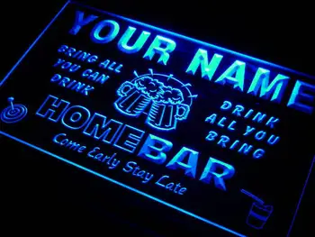 

q-tm Name Personalized Custom Family Home Brew Mug Cheers Bar Beer Neon Light Signs with On/Off Switch 7 Colors 4 Sizes