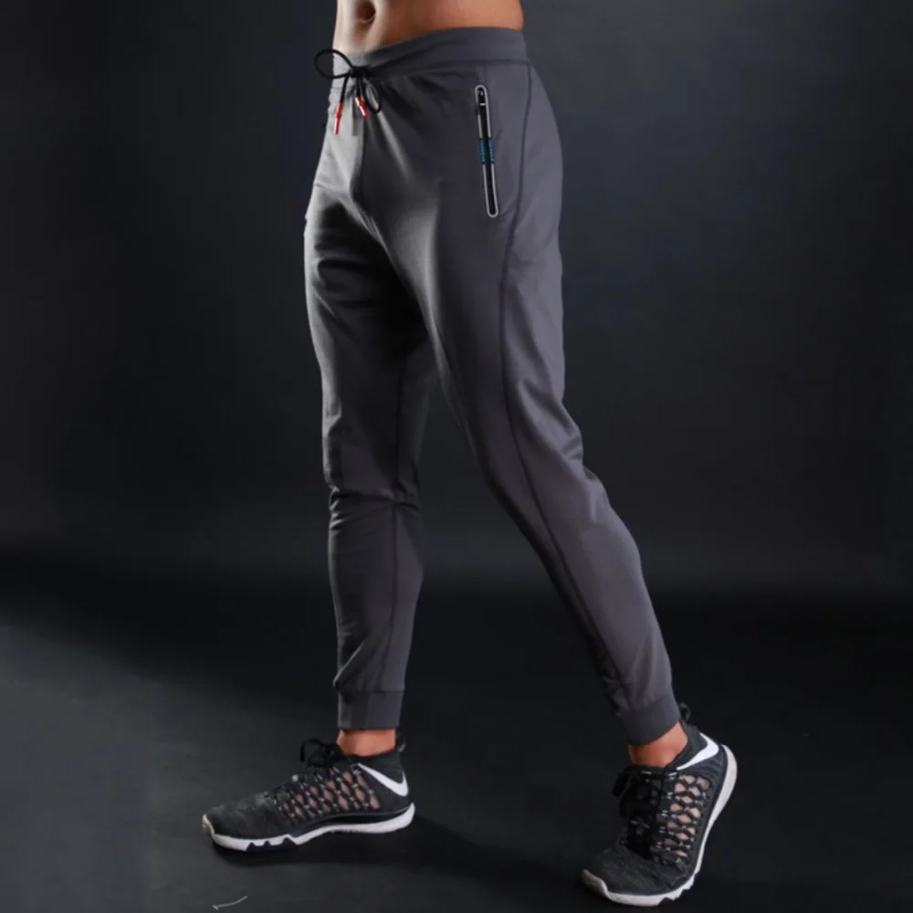 L10816 Men Running Pants Fitness Training Sportswear Brand Trousers Zip ...