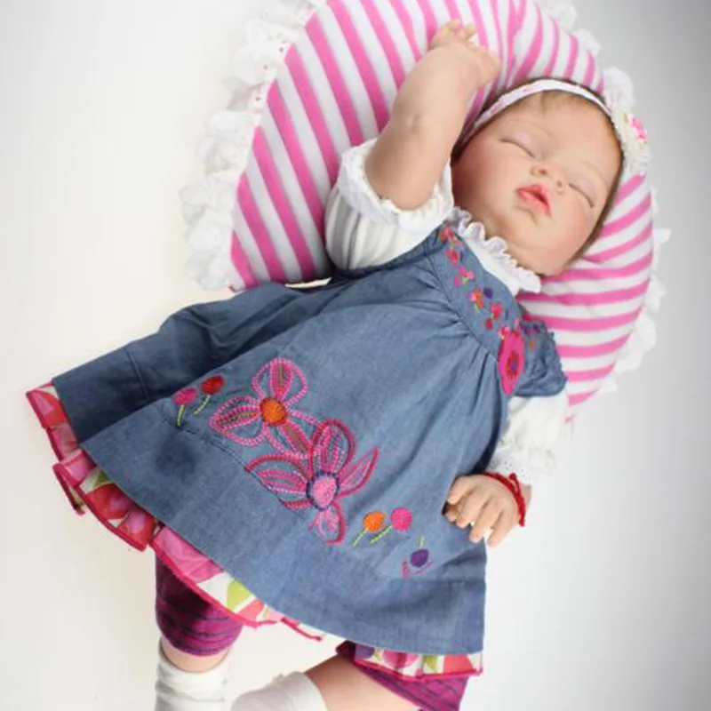 

New Style 55cm Realistic Newborn Babies Girl Doll 22inch Sleeping Collectible Reborn Dolls of High Grade Kids Birthday Xmas Gift