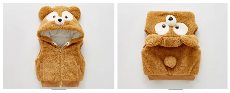 2018 autumn winter baby boys girls vest for children thick cotton warm rabbit veat cute hooded outwear children clothes (3)