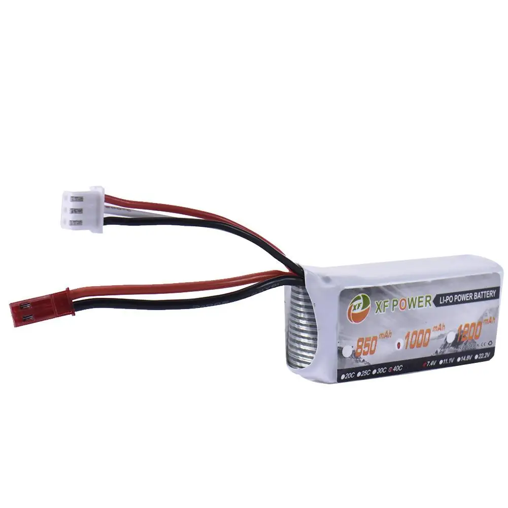 XF 1000 mAh 7 4 V 40C 2 S JST разъем перезаряжаемая литиевая батарея для игрушки