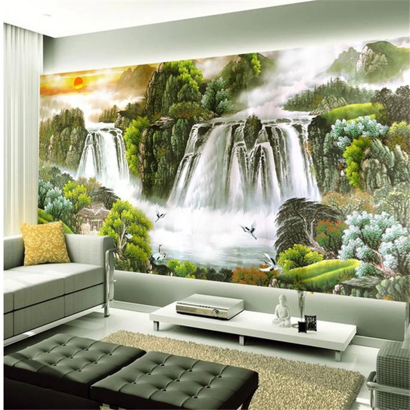 

Customize size High Quickly HD mural 3d wallpaper wall paper water & moutain papel de parede walls-wallpaper
