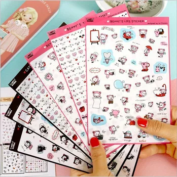 

6 sheets/1set BENNY'S LIFE Transparent diary deco Sticker Notepad note kawaii stickers/sticky notes/Decoration Label