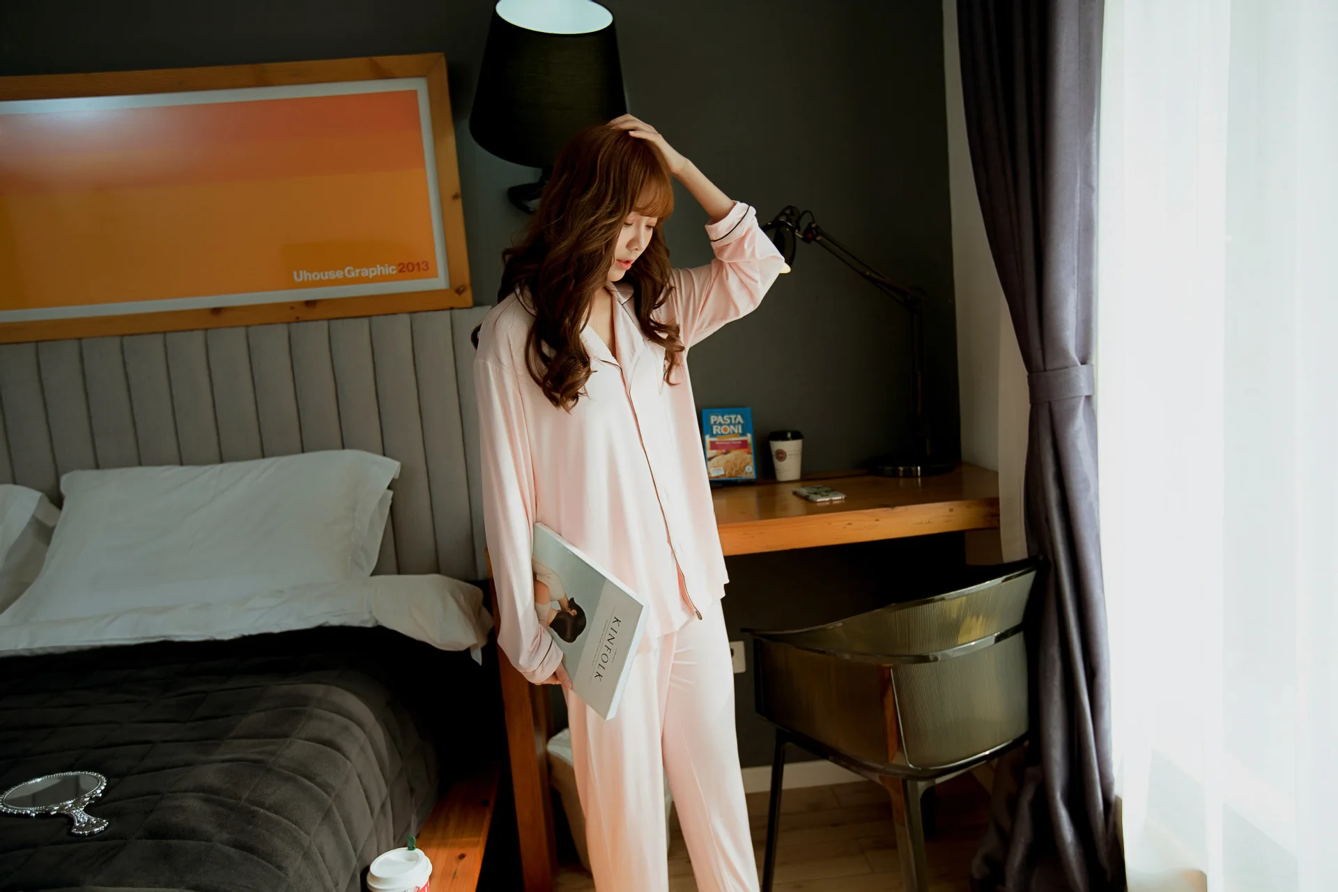 Size 3XL Spring New Women Thin Pajamas Sets with Pants Sexy Pyjama Cotton Embroidery Nightwear Long Sleeve Sleepwear Pyjama