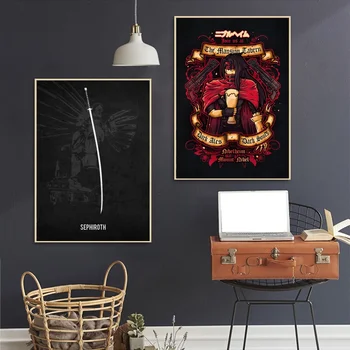 

Final Fantasy FF7 Classic Characters Art Canvas Poster Movie Poster Wall Pictures for Living Room No Frame