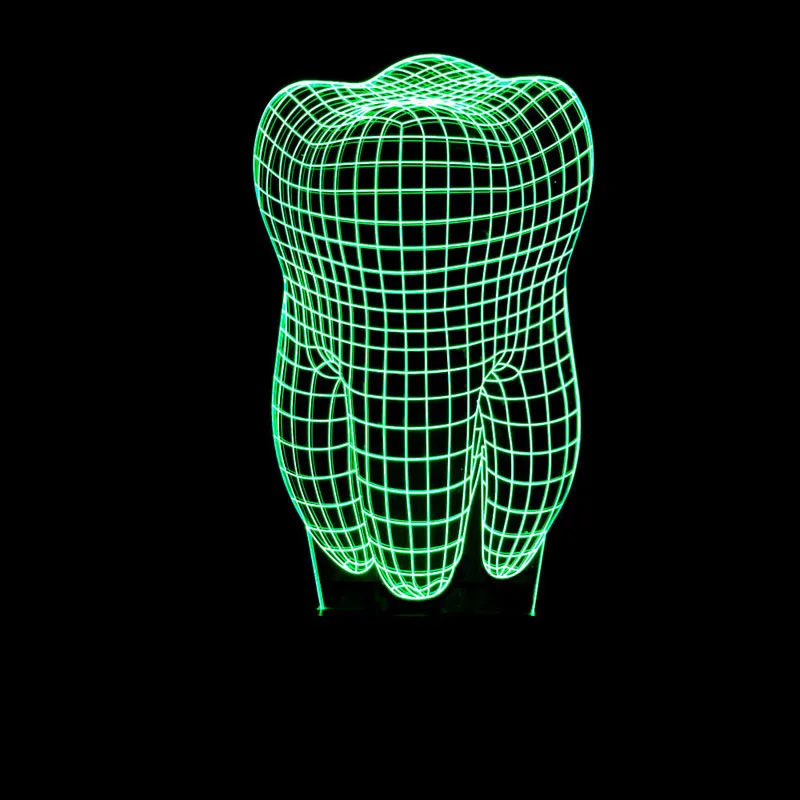 

YIMIA Tooth Model 3D Night Light USB Novelty Gifts 7 Colors Changing LED Desk Table Touch Base Lamp Kids Gift