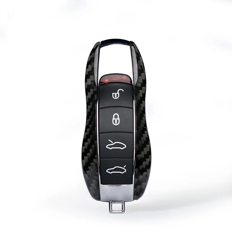 Чехол для ключей из углеродного волокна для Porsche Panamera 970 971 Cayenne Macan Boxster Cayman 981 982 718 991 911 918
