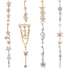 Элегантный кулон в виде лепестка с кисточкой, ювелирные изделия для пирсинга для женщин, подарок для женщин, сексуальный хирургический стальной пирсинг пупка