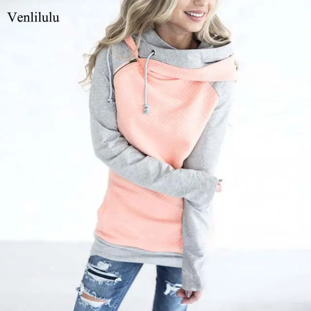 US $10.86 Autumn Pink Hoodie Oversized Hoodie Sweatshirt Zipper Warm Sweatshirt For Women Femme Hoddies Zip S