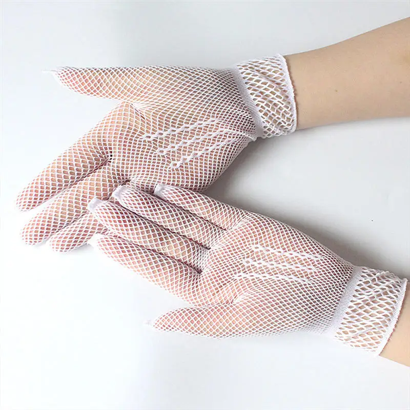  Ladies Girls Neon Sexy Short Fingerless Fishnet Lace High Elasticity Gloves Hand Gloves guantes eldiven handschoenen 40FE1413