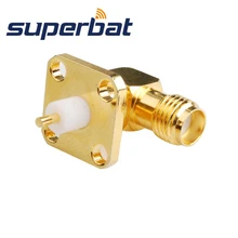 Superbat 10 шт. РФ SMA разъем 4 отверстия Панель крепление Джек женский прямым углом с расширенной диэлектрика