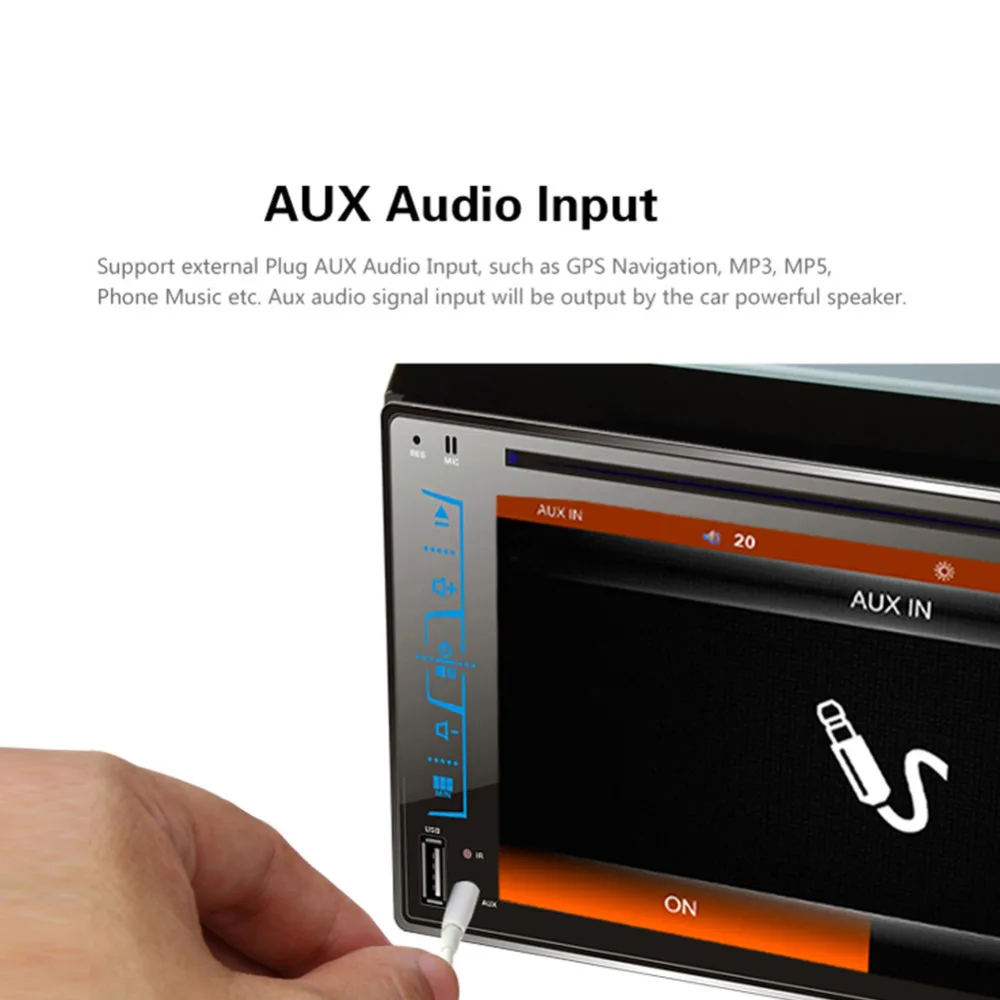 2 Din 6 &quotавтомобиль DVD плеер Bluetooth Стерео Радио мультимедийный Поддержка рулевое