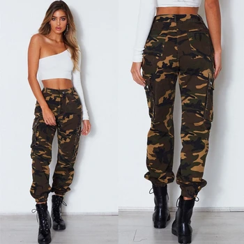 

New Fashion Womens Camo Trousers Casual Pants Military Army Combat Camouflage Pants Autumn Winter Fashion Trosuers