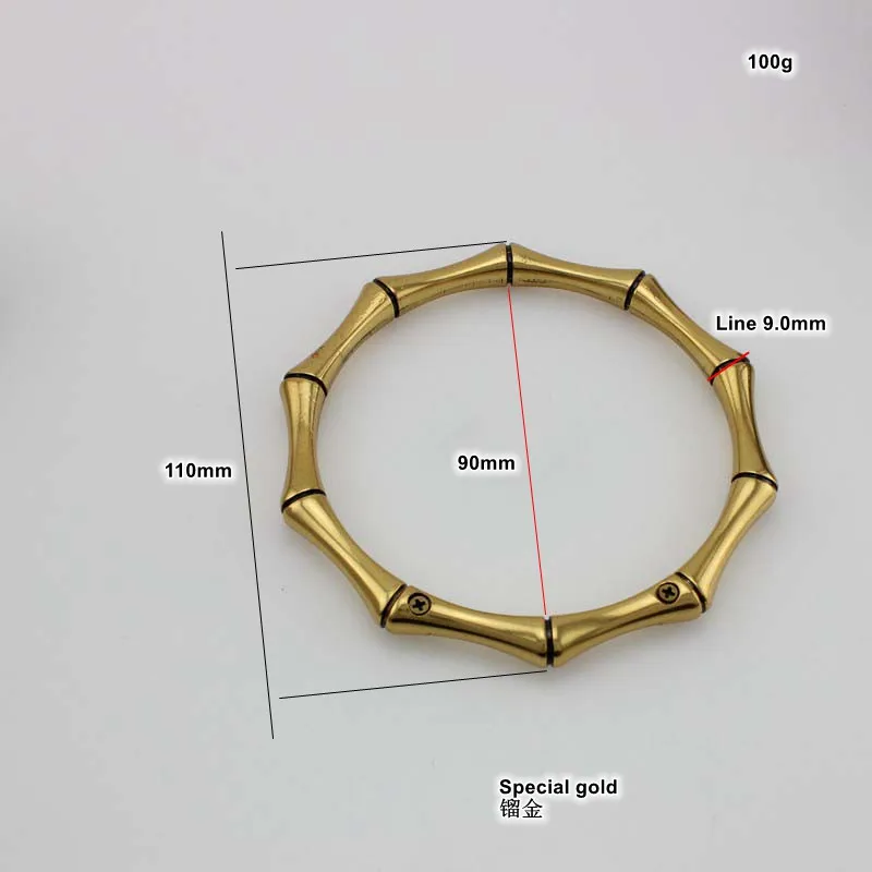 2 шт. специальное Золото большой O кольцевые ручки бамбука в форме открытия ни сварные круг кольцо ручка для diy для женщин сумка