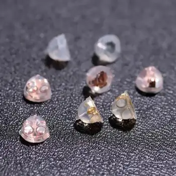 

10pairs/lot Silica Gel Earring Findings Back Earplug S925 Sterling Silver Ear Plug Earrings Buckle Fashion DIY Jewelry Accessory