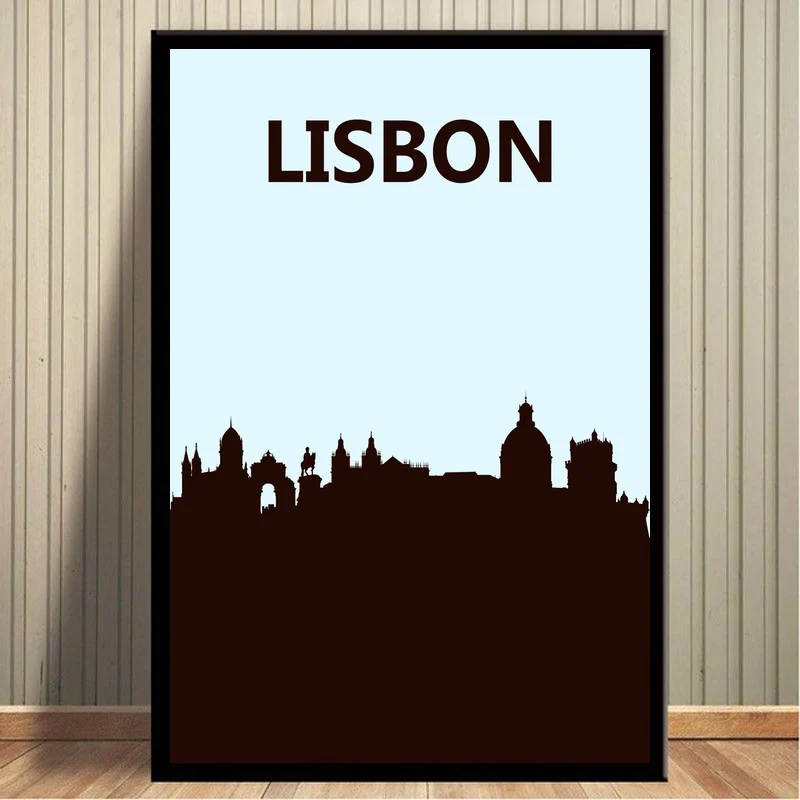 

Lisbon City Map Poster Nordic Style Canvas Print Home Decor No Frame