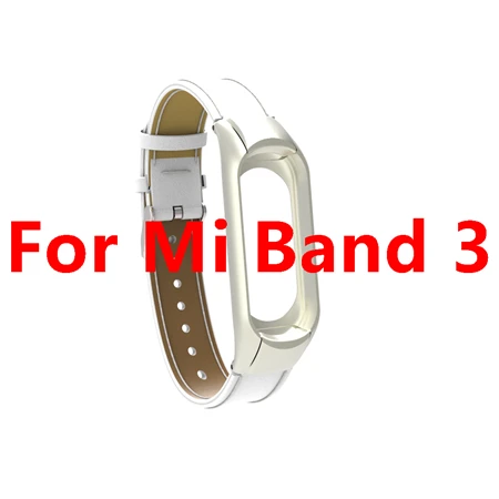 Кожаный ремешок mi Band 4 для Xiaomi mi Band 4 mi band 4 умный Браслет Анти-потеря спортивный браслет mi Band 3 ремешок умные аксессуары - Цвет: White For Band 3