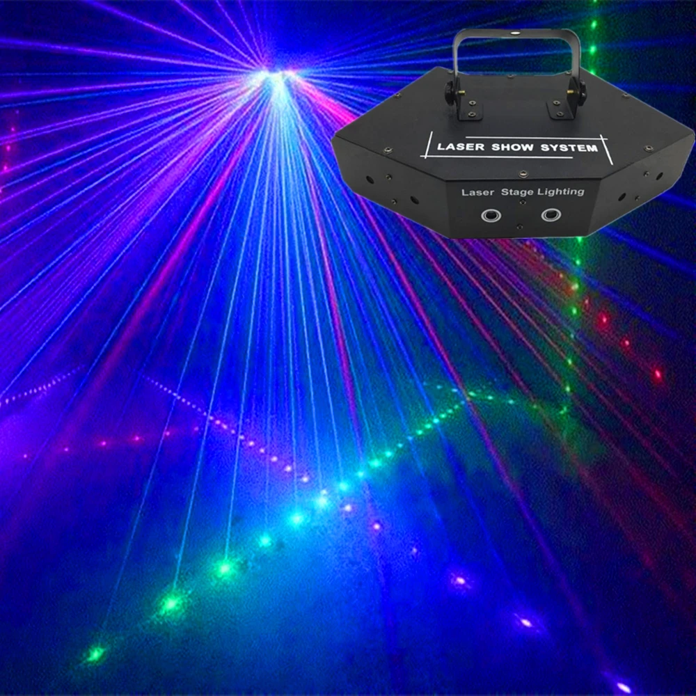 

6 Lens RGB Scan Laser/DMX512 Linear Beam Effect Stage Lighting /Scanner DJ Light Effect Projector/Disco Party Laser Show System