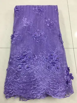 

Hoge Kwaliteit Nigeriaanse 3D Bruiloft Kant Stof Onion color Laatste Afrikaanse Veters 2019 Franse Netto Kant Stof Met voor Jurk