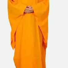 Унисекс Желтый buddhistabbot монашеский халат медитация настоятельница, монахиня платье Кунг Фу haiqing