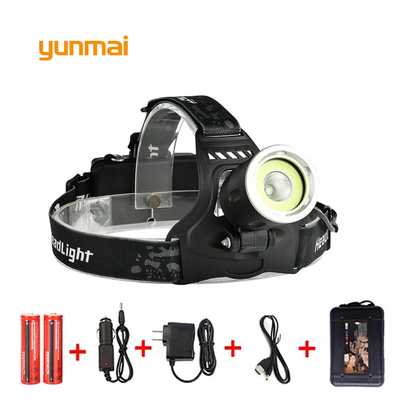 Yunmai люмен светодиодный налобный фонарь Новый XML T6 + COB USB налобсветильник Фонарь