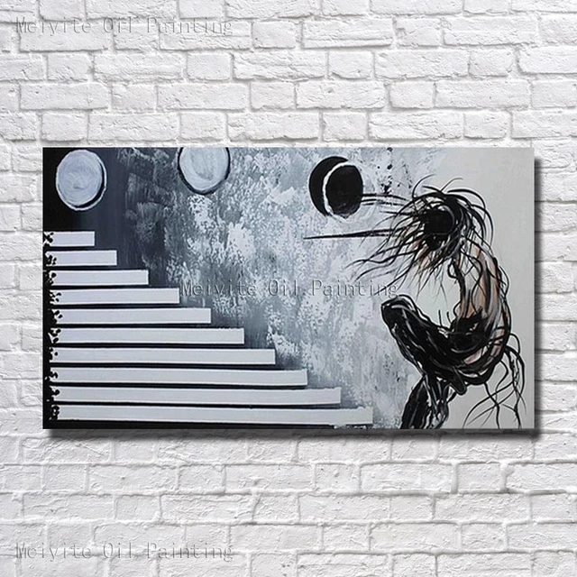 Black And White Color Abstract Portrait Play Ball Canvas Wall Black And White Color Abstract Portrait Play Ball Canvas Wall Picture Modern Art