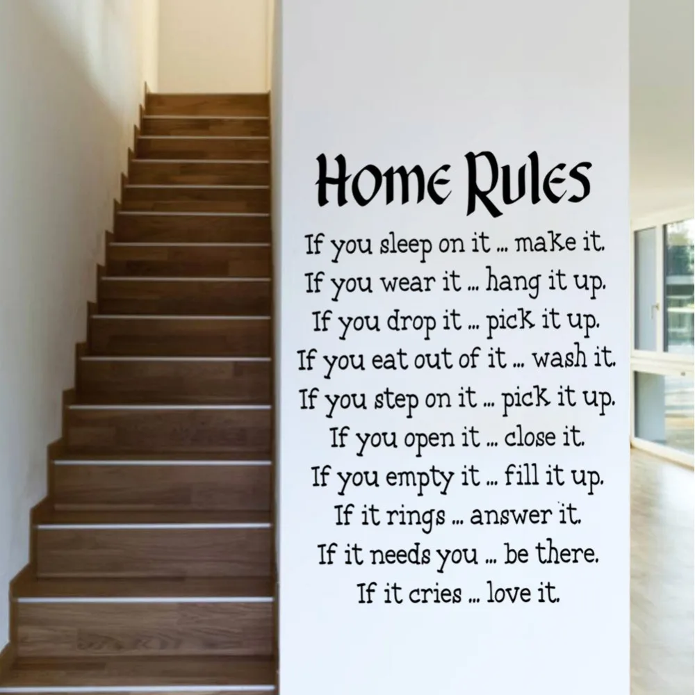 

Characters "Home Rules "wall stickers home decor decals decoration Characters 2015 NEW Removable Living Room PVC 57*81CM