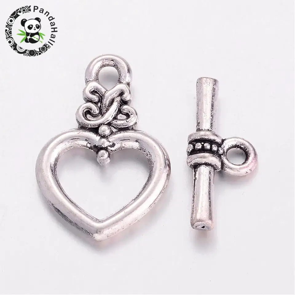 20Sets Antique Silver Alloy Bar & Ring Toggle Clasps Bracelet Closures