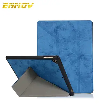 

ENMOV Cover For iPad 9.7 2018 Foldable Stand for iPad 9.7 inch 2017 PU Leather Smart Case for ipad 6/5 Air Air2 Pancle Holder
