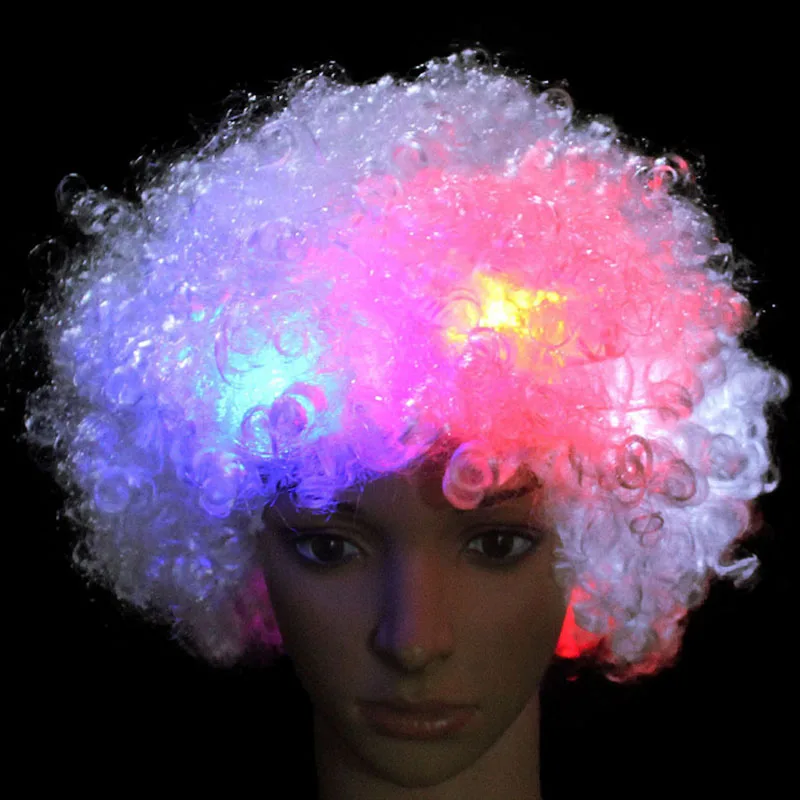 Удивительные взрыв головы светодиодный свет мигает волосы парик вентиляторы весело вечерние Хэллоуин Rave Декор