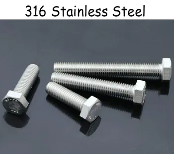 

8 Pcs M6*90mm 316 Stainless Steel Hexagon Head Bolt Set Screw Marine Grade
