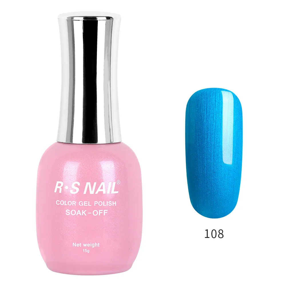 RS NAIL Новая серия Гель-лак для ногтей УФ светодиодный Гель-лак 120 цветов Гель-лак профессиональный маникюрный набор гель-лаков 15 мл - Цвет: 108