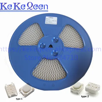 전자 담배 스위치용 푸시 버튼 스위치, 릴 포함 흰색 택트 스위치, 3*4*2.5 SMD, 3*4*2.5mm, 4 핀, 3x4x2.5mm, 3000 개