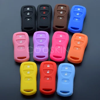 

100pcs/lot Silikon Skin Cover Bag Remote Key Case For Nissan Quest Armada Pathfinder Frontier Sentra Murano 3 Button Key Shell