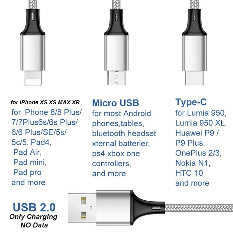 Suntaiho 3 в 1 USB кабель для iPhone Xs Max 8 7 зарядное устройство для мобильного телефона Micro usb type C зарядное устройство кабель для samsung Redmi note 7