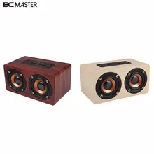 Bcmaster Беспроводной деревянный двойной громко Динамик Bluetooth Динамик Поддержка громкой связи вызова TF AUX