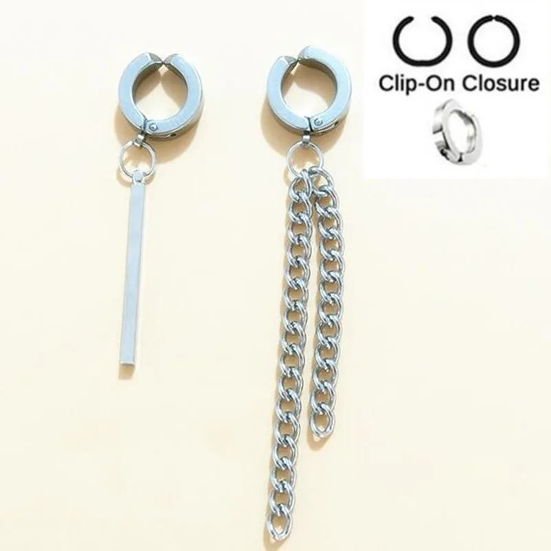 

1 Pair Punk Anti-allergic Pendant Non Pierced Stud Earring Earrings Korean Jewelry Accessories For Men And Women Gift