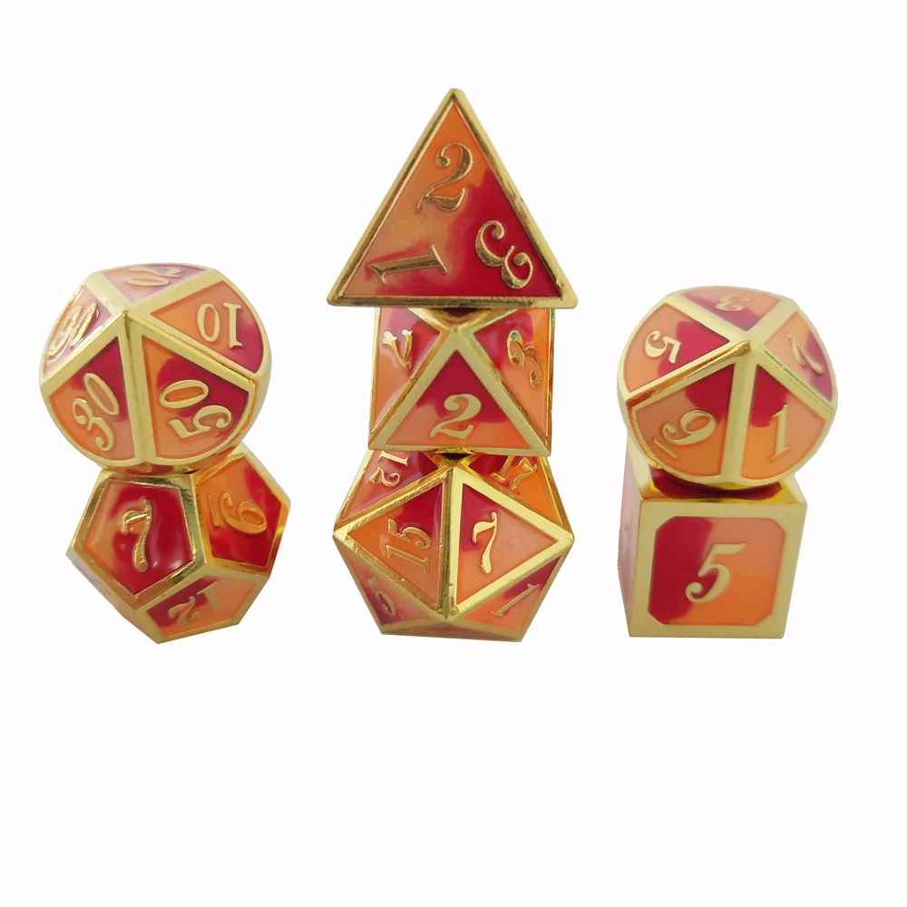 Factory direct metal Dice  7pieces / set of creative role-playing games dice D&D zinc alloy  multi-faced  Dice