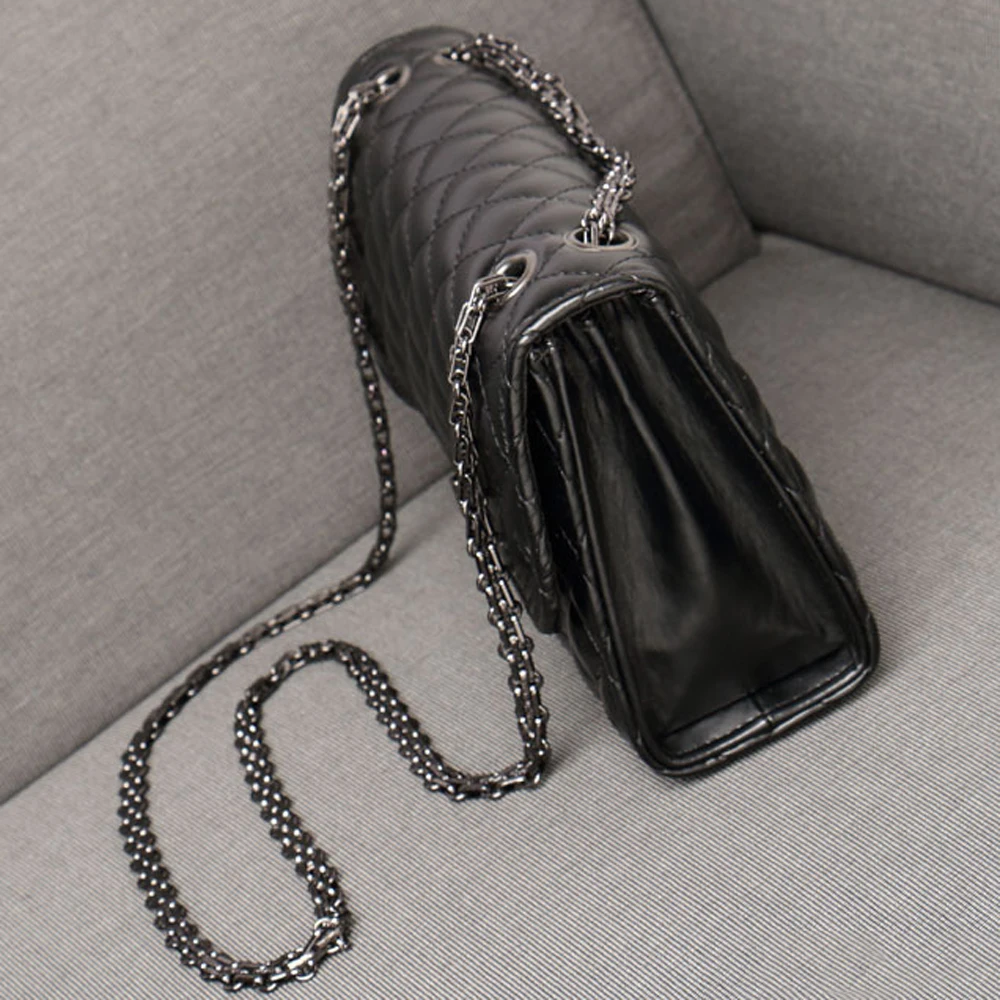 Women Chain Leather Bag 2019 Rhombic Fashion Female Bag Retro Wave Messenger Bag Luxury Designer Ladies Handbags Shoulder Bag