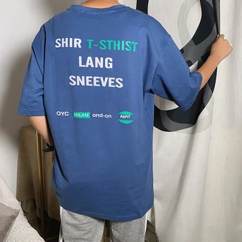 

Summer New T Shirt Men Fashion Letter Printing Casual O-neck Short-sleeved Tshirt Man Streetwear Hip-hop Loose Cotton T-shirt